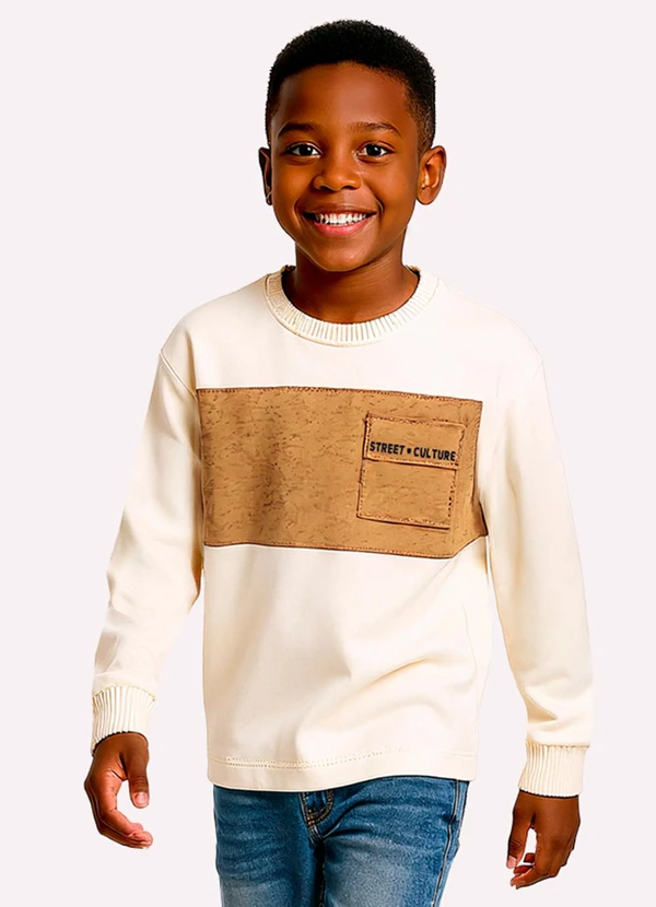 Kyly - Camiseta Infantil Menino em Algodão Branco