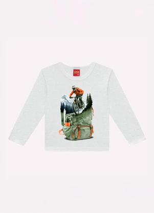 Kyly - Camiseta Infantil Menino em Algodão Cinza - KYLY