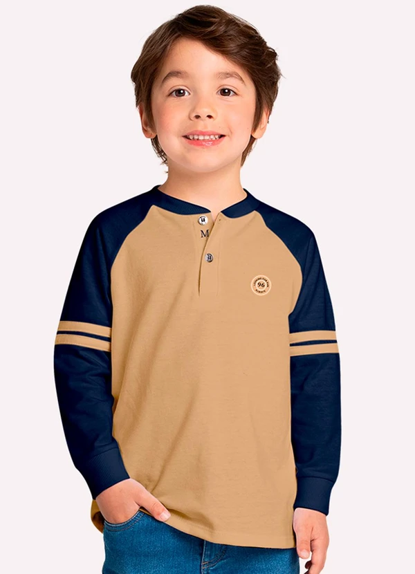 Milon - Camiseta Infantil Menino em Algodão Marrom 1