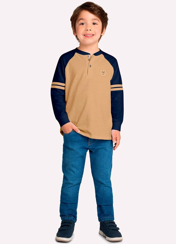 Milon - Camiseta Infantil Menino em Algodão Marrom 2