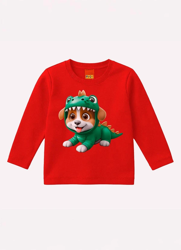 Kyly - Camiseta Infantil Menino em Algodão Vermelho