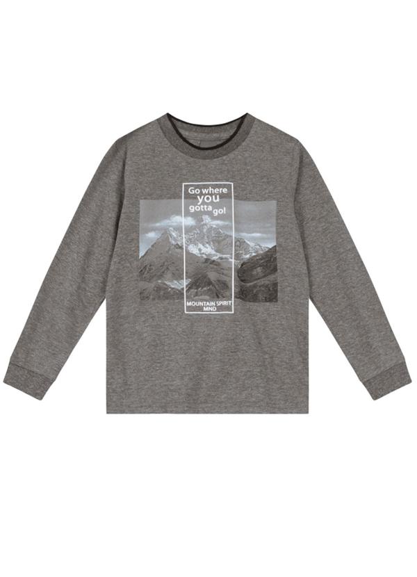 Brandili Mundi - Camiseta Infantil Menino em Malha Cinza