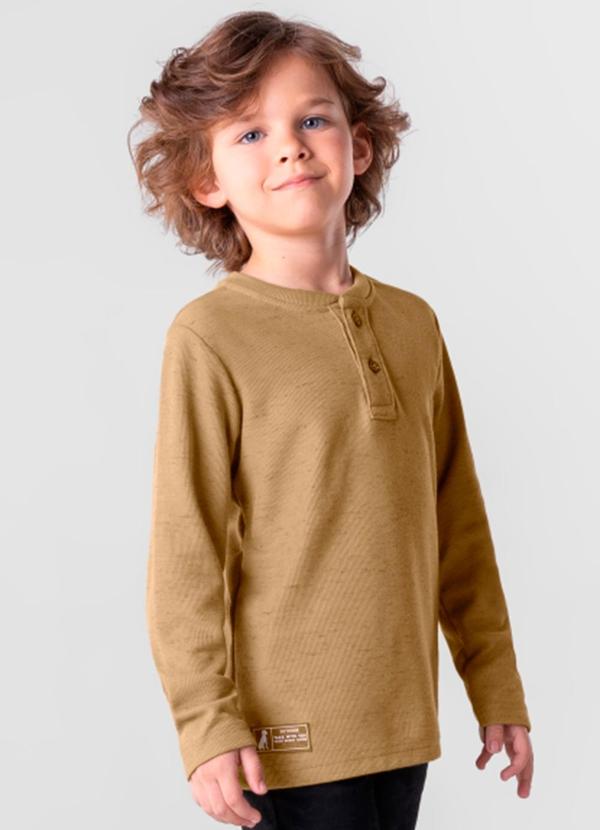 Brandili Mundi - Camiseta Infantil Menino em Malha Marrom