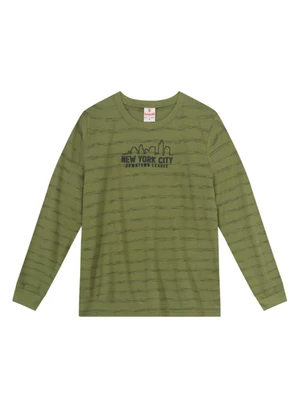 Brandili - Camiseta Infantil Menino em Malha Verde - BRANDILI