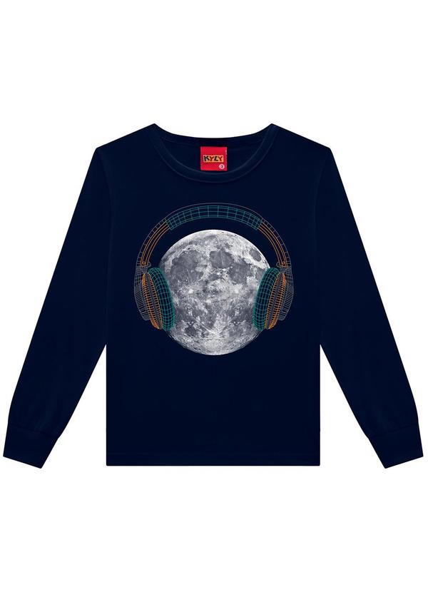 Kyly - Camiseta Infantil Menino Estampa Azul Marinho