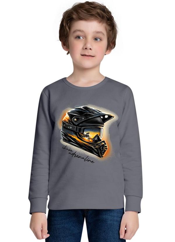 Kyly - Camiseta Infantil Menino Estampa Cinza