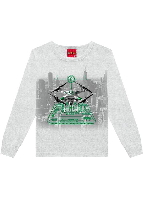 Kyly - Camiseta Infantil Menino Estampa Cinza
