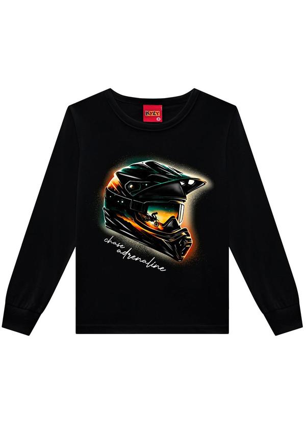 Kyly - Camiseta Infantil Menino Estampa Preto
