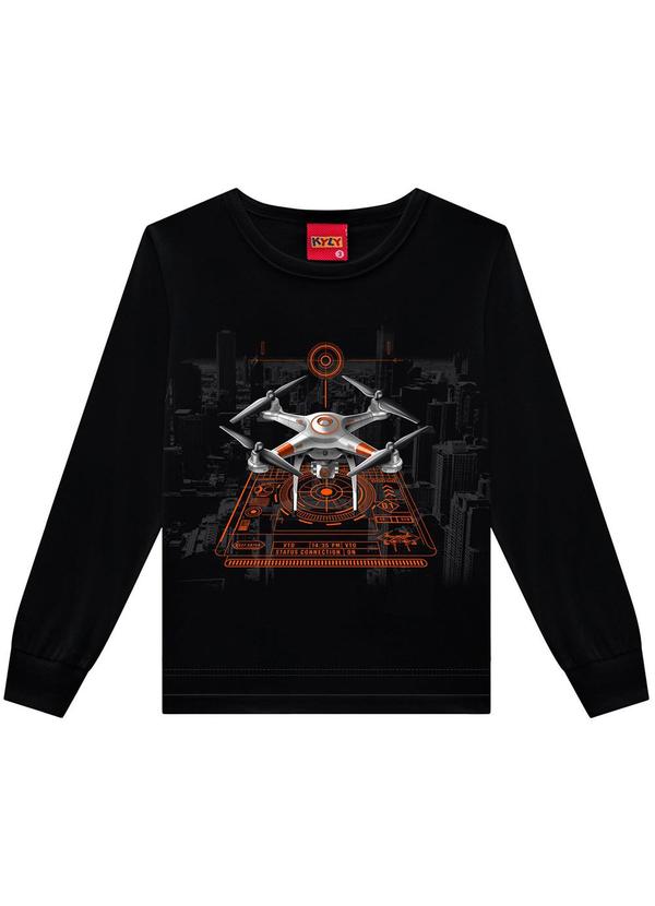 Kyly - Camiseta Infantil Menino Estampa Preto