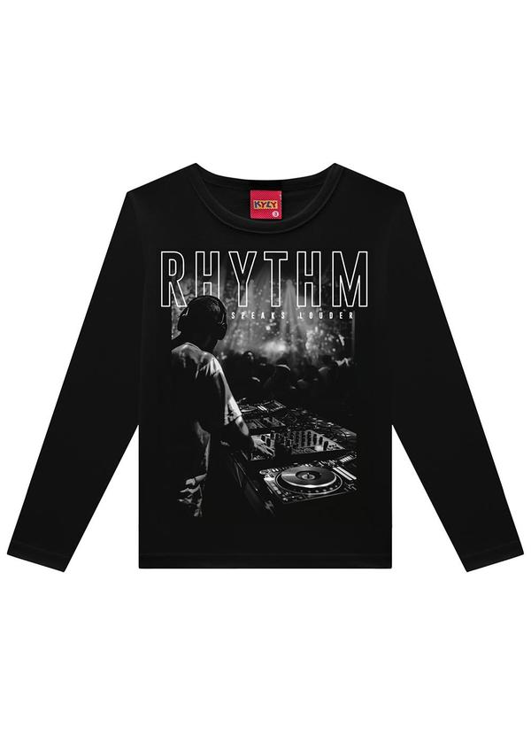 Kyly - Camiseta Infantil Menino Estampa Preto