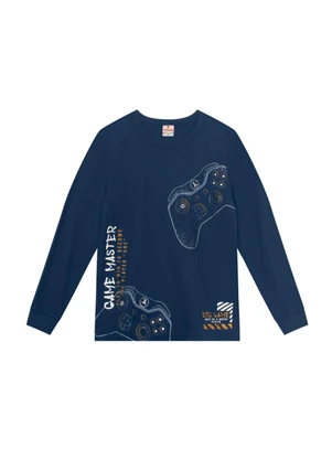Brandili - Camiseta Infantil Menino Gamer Azul - BRANDILI