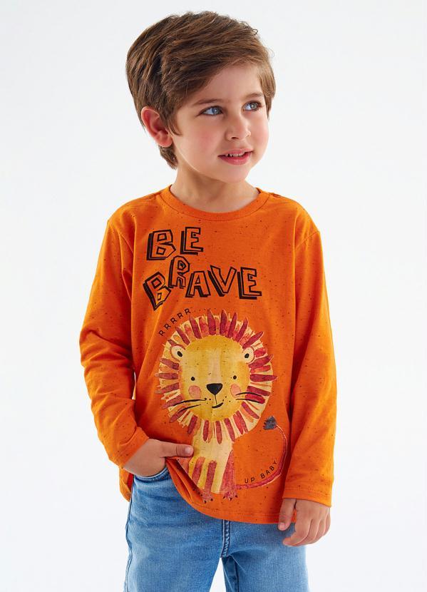Up Baby - Camiseta Infantil Menino Laranja