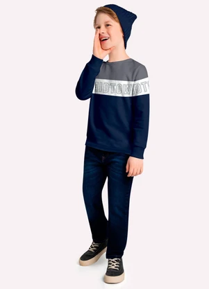 Kyly - Camiseta Infantil Menino Lettering Azul - KYLY