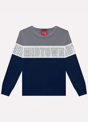 Kyly - Camiseta Infantil Menino Lettering Azul - KYLY