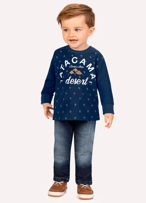 Milon - Camiseta Infantil Menino Lettering Azul - MILON