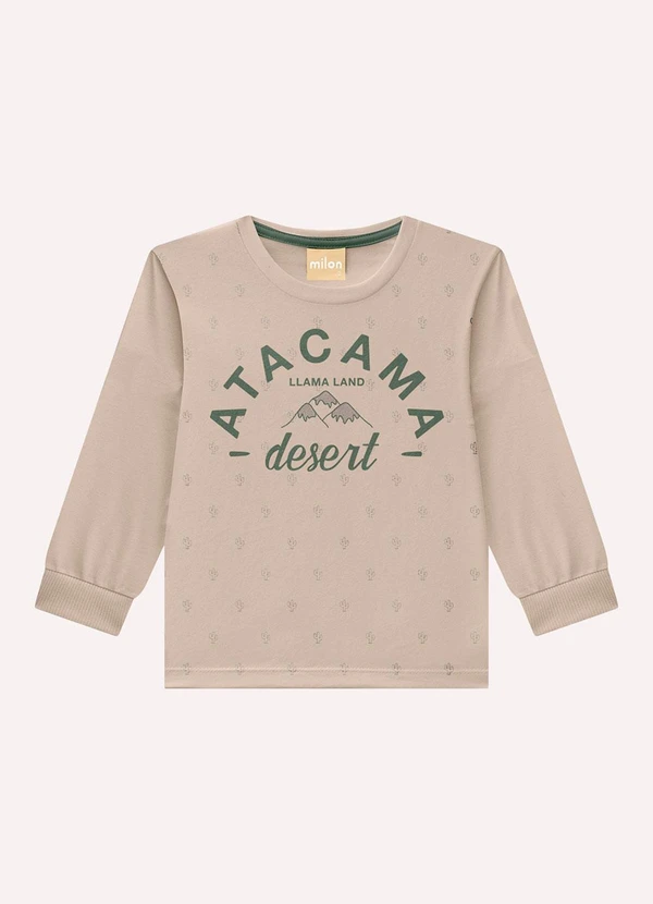 Milon - Camiseta Infantil Menino Lettering Bege