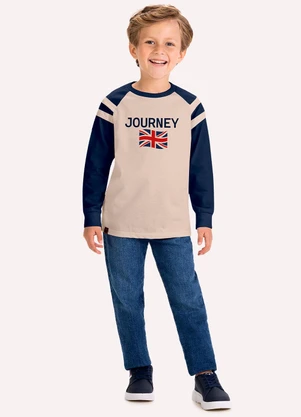 Milon - Camiseta Infantil Menino Lettering Bege - MILON