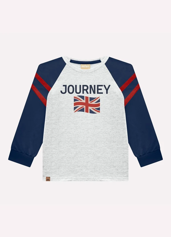 Milon - Camiseta Infantil Menino Lettering Cinza