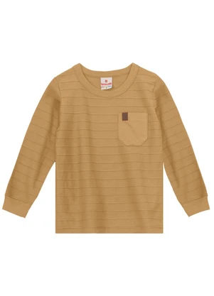 Brandili - Camiseta Infantil Menino Listras 3d Marrom - BRANDILI