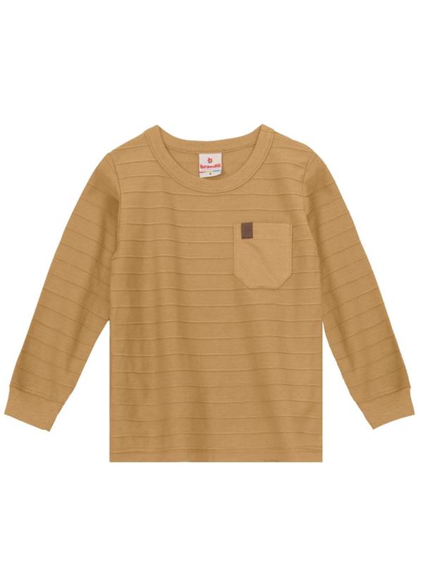 Brandili - Camiseta Infantil Menino Listras 3d Marrom