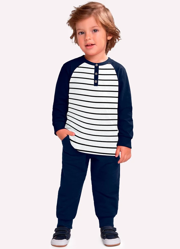 Milon - Camiseta Infantil Menino Listras Azul 2