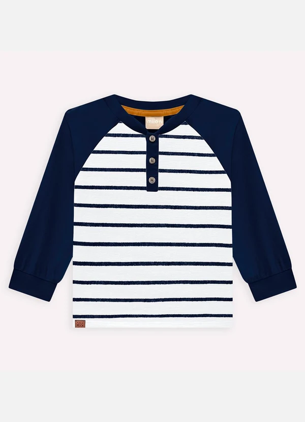Milon - Camiseta Infantil Menino Listras Azul 3