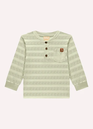 Milon - Camiseta Infantil Menino Listras Verde - MILON