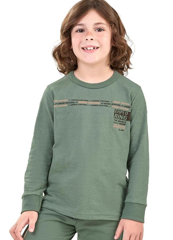 Elian - Camiseta Infantil Menino Malha Rajada Verde