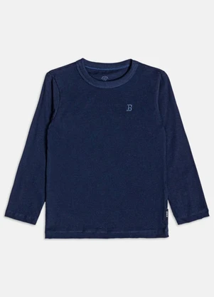 Bimbi - Camiseta Infantil Menino Manga Longa Básica Azul - BIMBI
