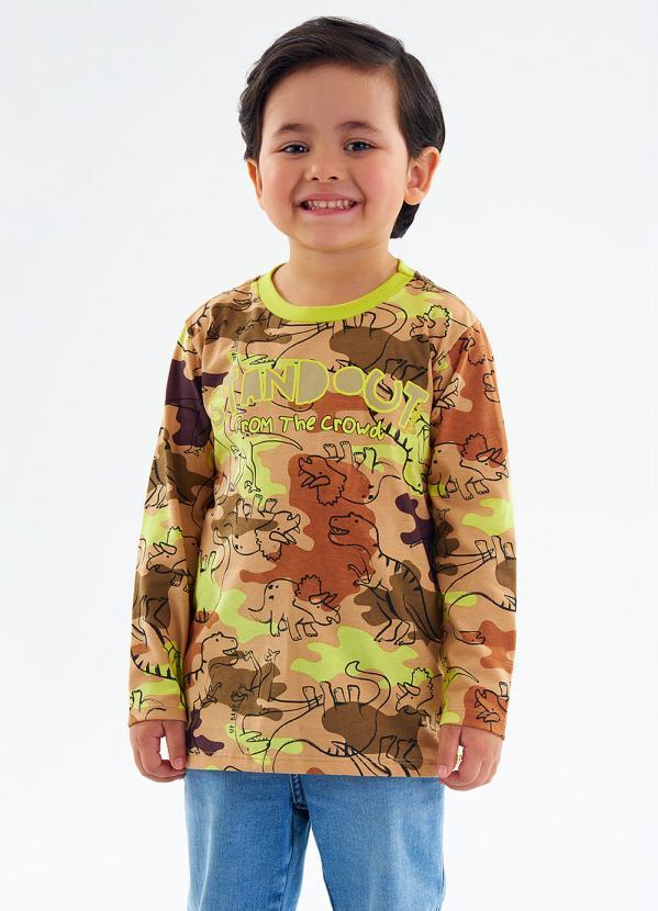 Up Baby - Camiseta Infantil Menino Marrom