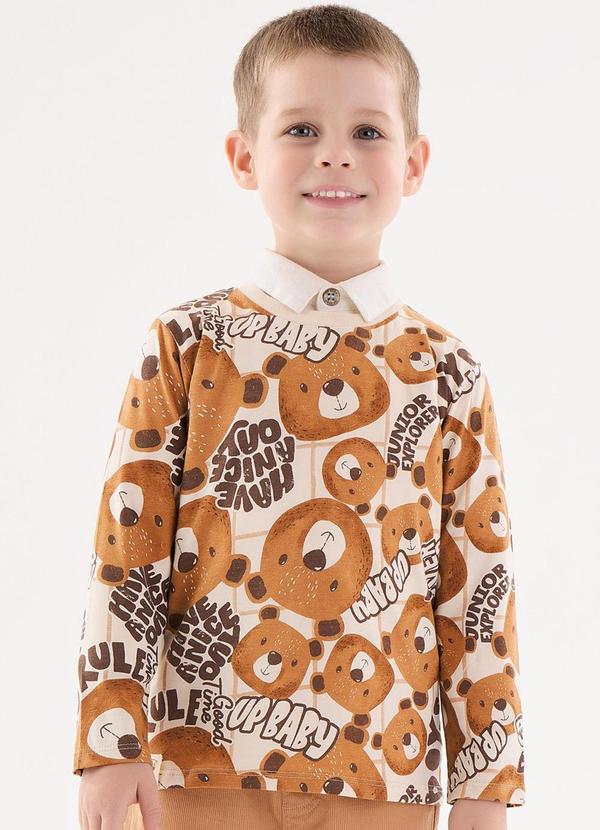 Up Baby - Camiseta Infantil Menino Marrom