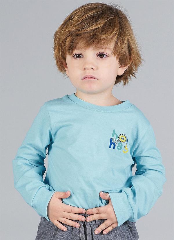 Soft Bonni - Camiseta Infantil Menino Meia Malha Azul