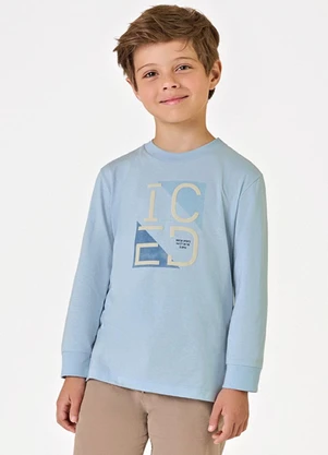Trick Nick - Camiseta Infantil Menino Meia Malha Azul - TRICK NICK