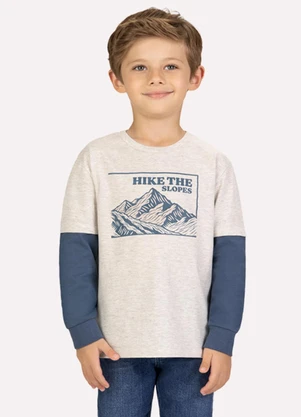 Milon - Camiseta Infantil Menino Montanha Cinza - MILON