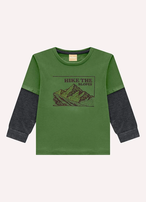 Milon - Camiseta Infantil Menino Montanha Verde