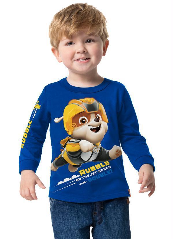 Malwee Kids - Camiseta Infantil Menino Patrulha Canina Azul