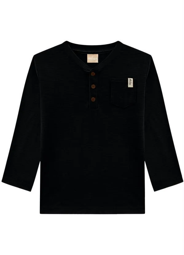 Milon - Camiseta Infantil Menino Preto