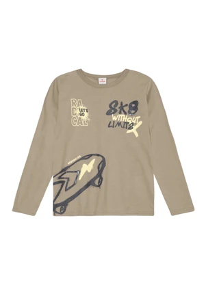 Brandili - Camiseta Infantil Menino Skate Marrom - BRANDILI