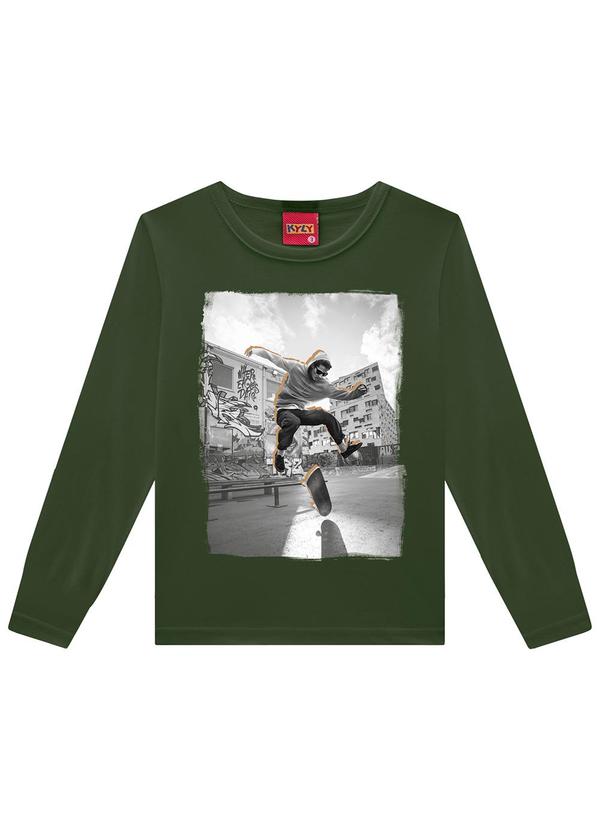 Kyly - Camiseta Infantil Menino Skate Verde