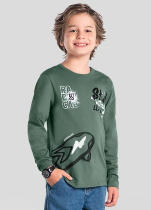 Brandili - Camiseta Infantil Menino Skate Verde - BRANDILI