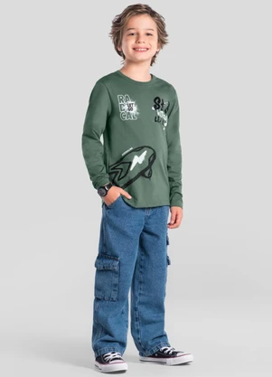 Brandili - Camiseta Infantil Menino Skate Verde - BRANDILI