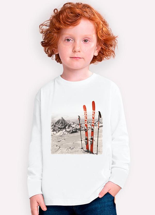 Milon - Camiseta Infantil Menino Snowboard Branco 1