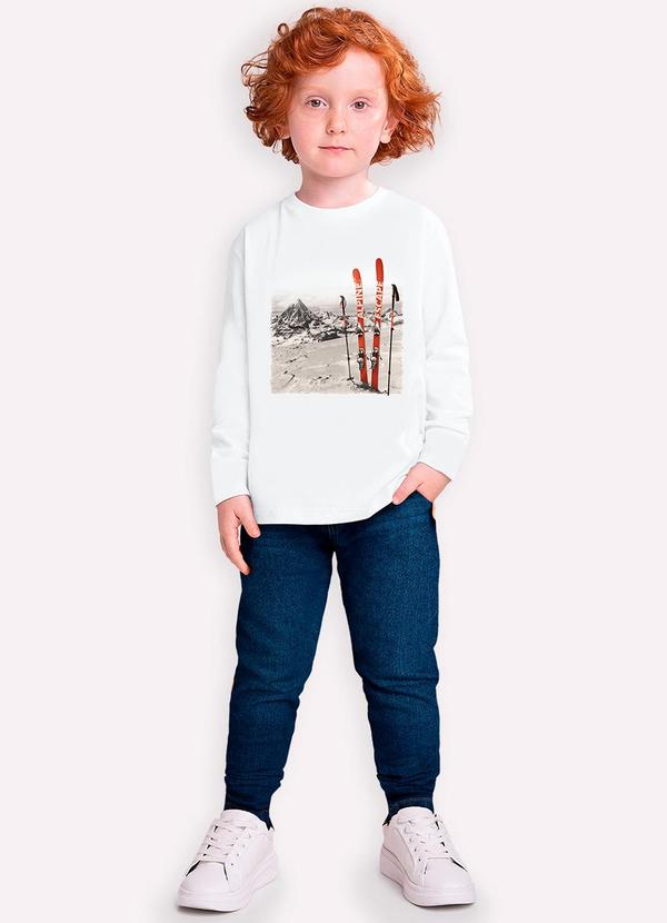 Milon - Camiseta Infantil Menino Snowboard Branco 2