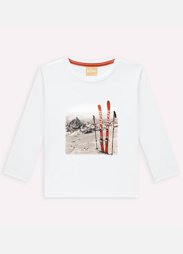 Milon - Camiseta Infantil Menino Snowboard Branco 3