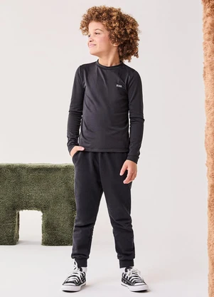 Bimbi - Camiseta Infantil Menino Térmica Preto - BIMBI