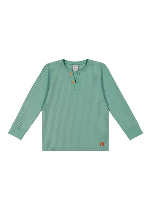 Colorittá - Camiseta Infantil Menino Tricô Botões Verde - COLORITTÁ