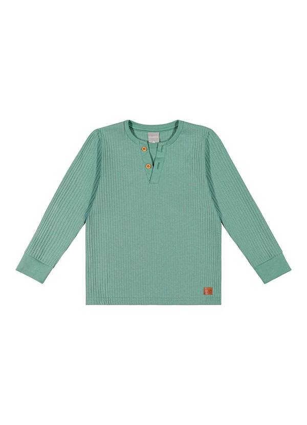 Colorittá - Camiseta Infantil Menino Tricô Botões Verde 1