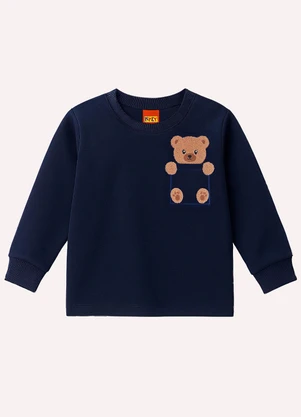 Kyly - Camiseta Infantil Menino Ursinho Azul - KYLY