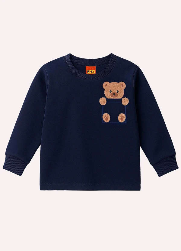 Kyly - Camiseta Infantil Menino Ursinho Azul