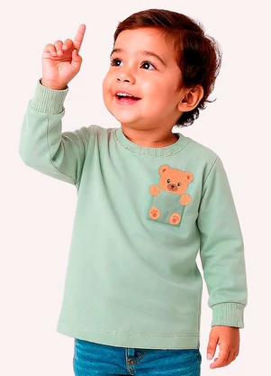 Kyly - Camiseta Infantil Menino Ursinho Verde - KYLY